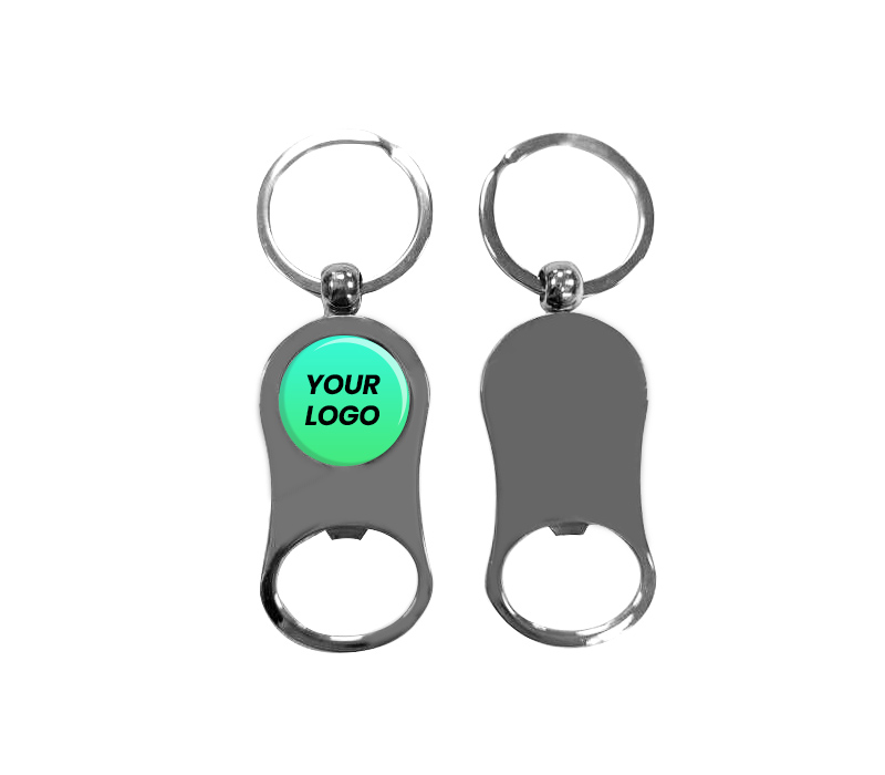 Curved Metal Bottle Opener Keyring 2