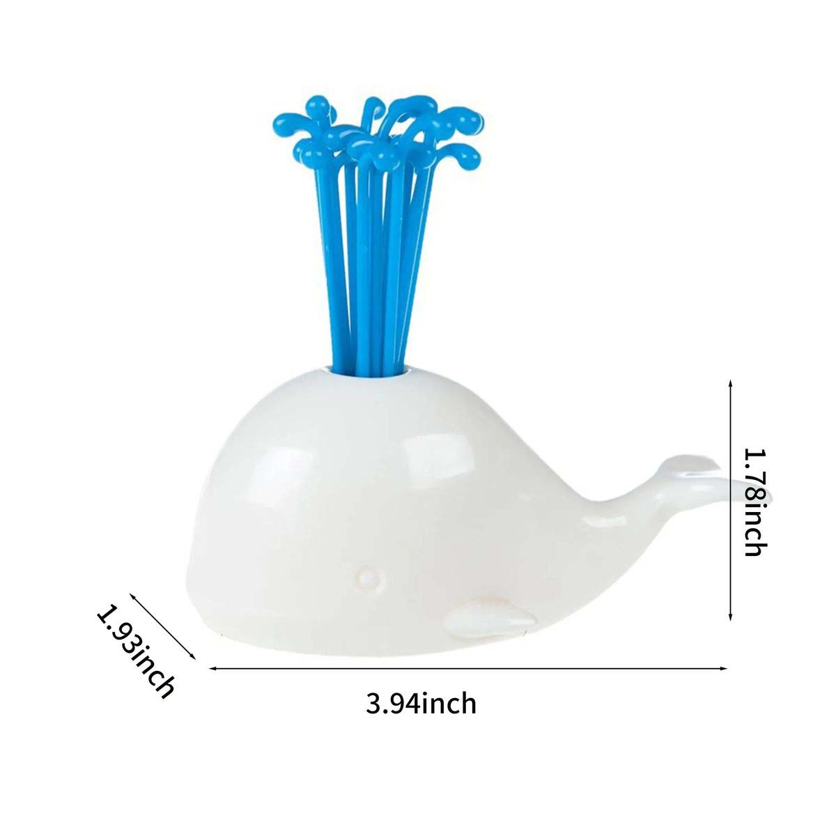 Whale Shaped ABS Fruit Fork Set with Holder 3