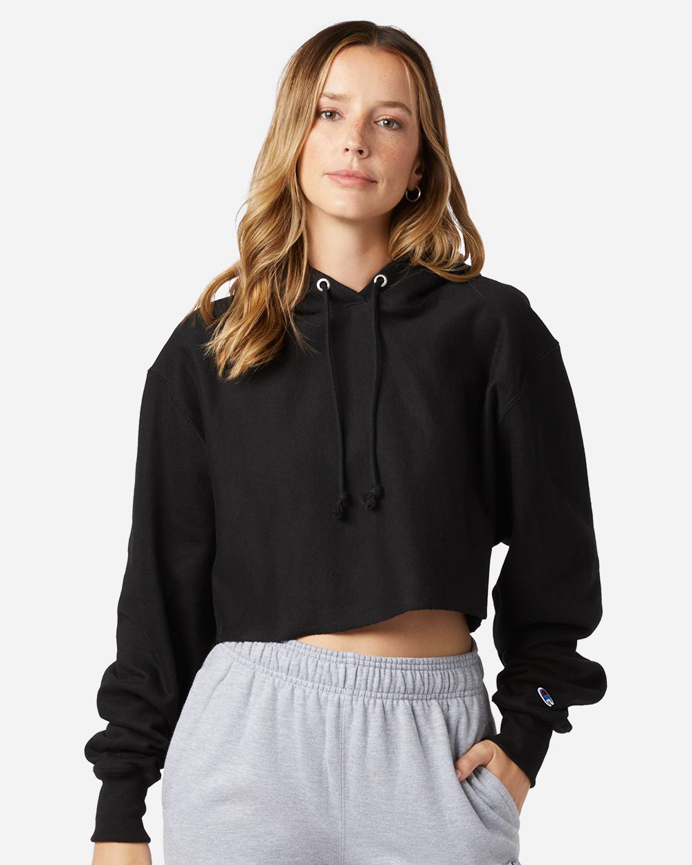 Women's Reverse Weave® Hooded Cropped Sweatshirt - RW01W 10