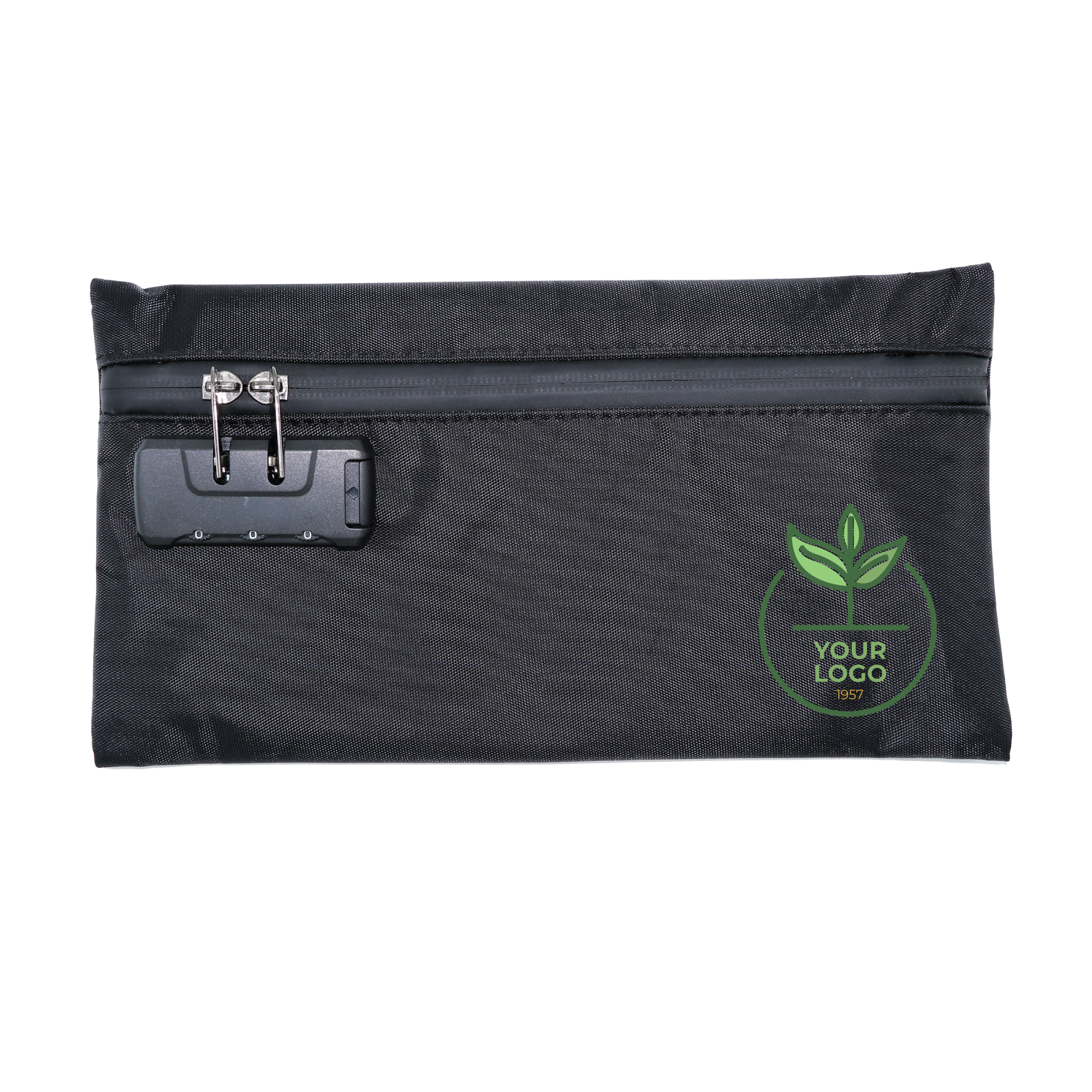 Custom Carbon Smell Proof Stash Bag with Combination Lock 1