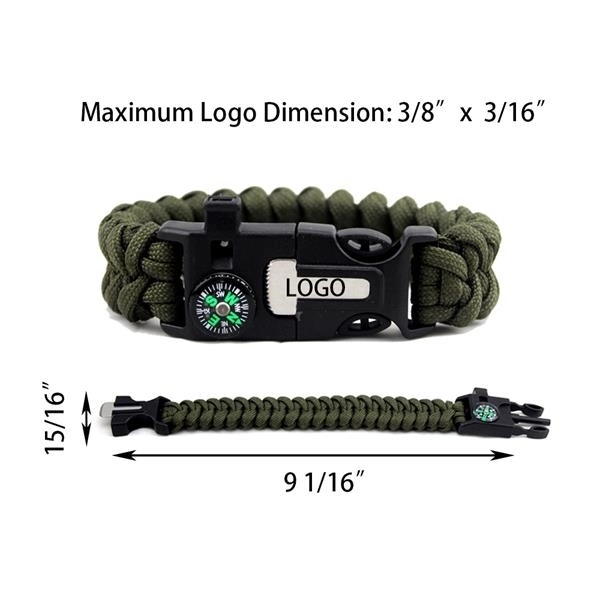 Survival Paracord Bracelet with Compass 2