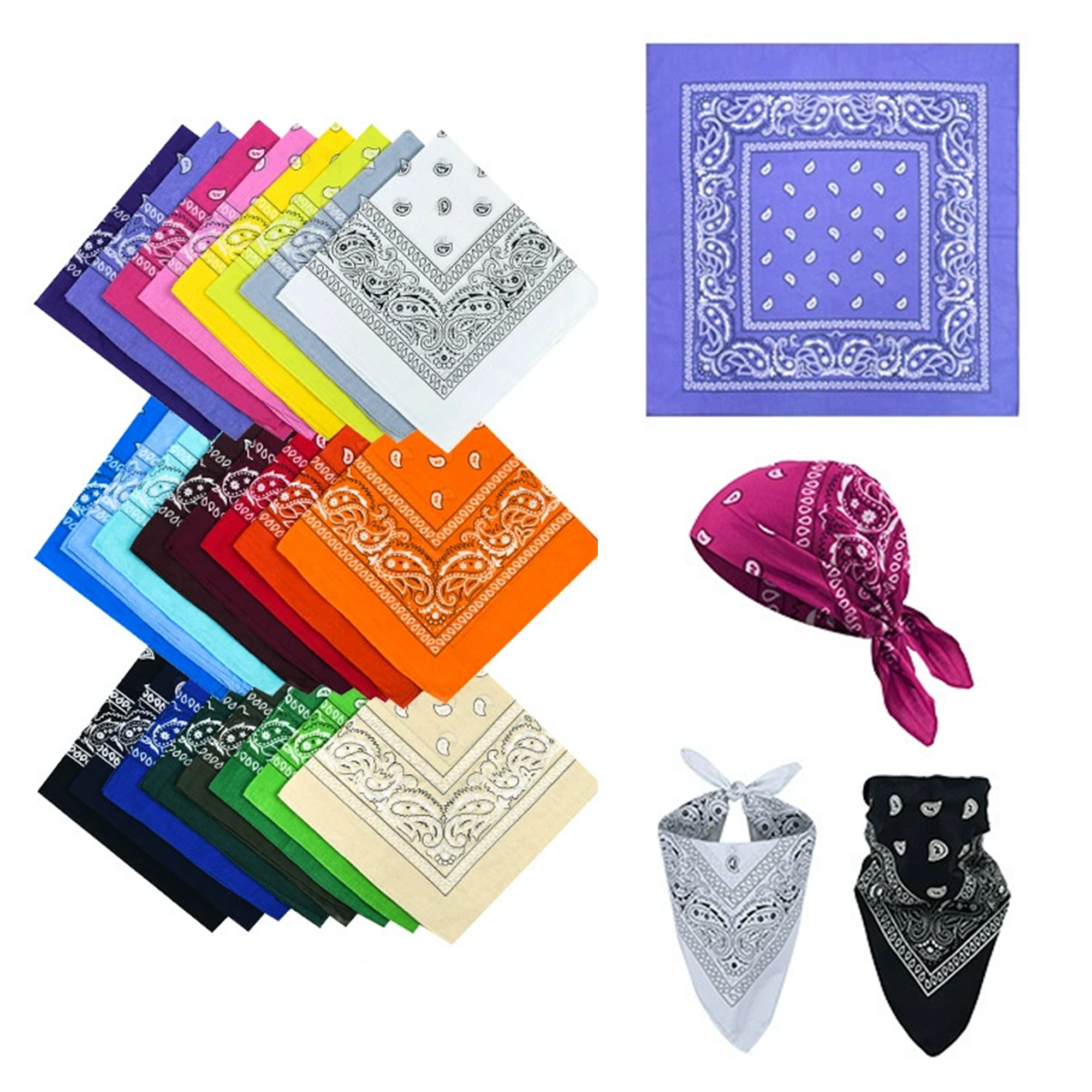 Custom Cotton Bandanna Square Scarf 2