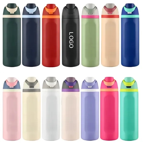 24 oz Stainless Steel Insulated Water Bottle Includes Straw, custom water bottle with logo imprint 13