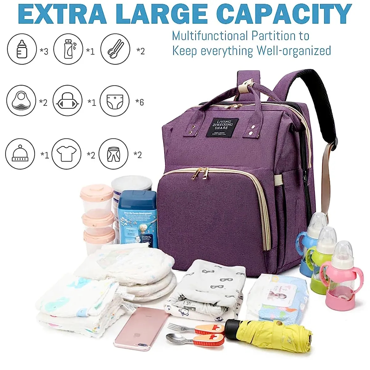Diaper Bag Backpack with Changing Station 5
