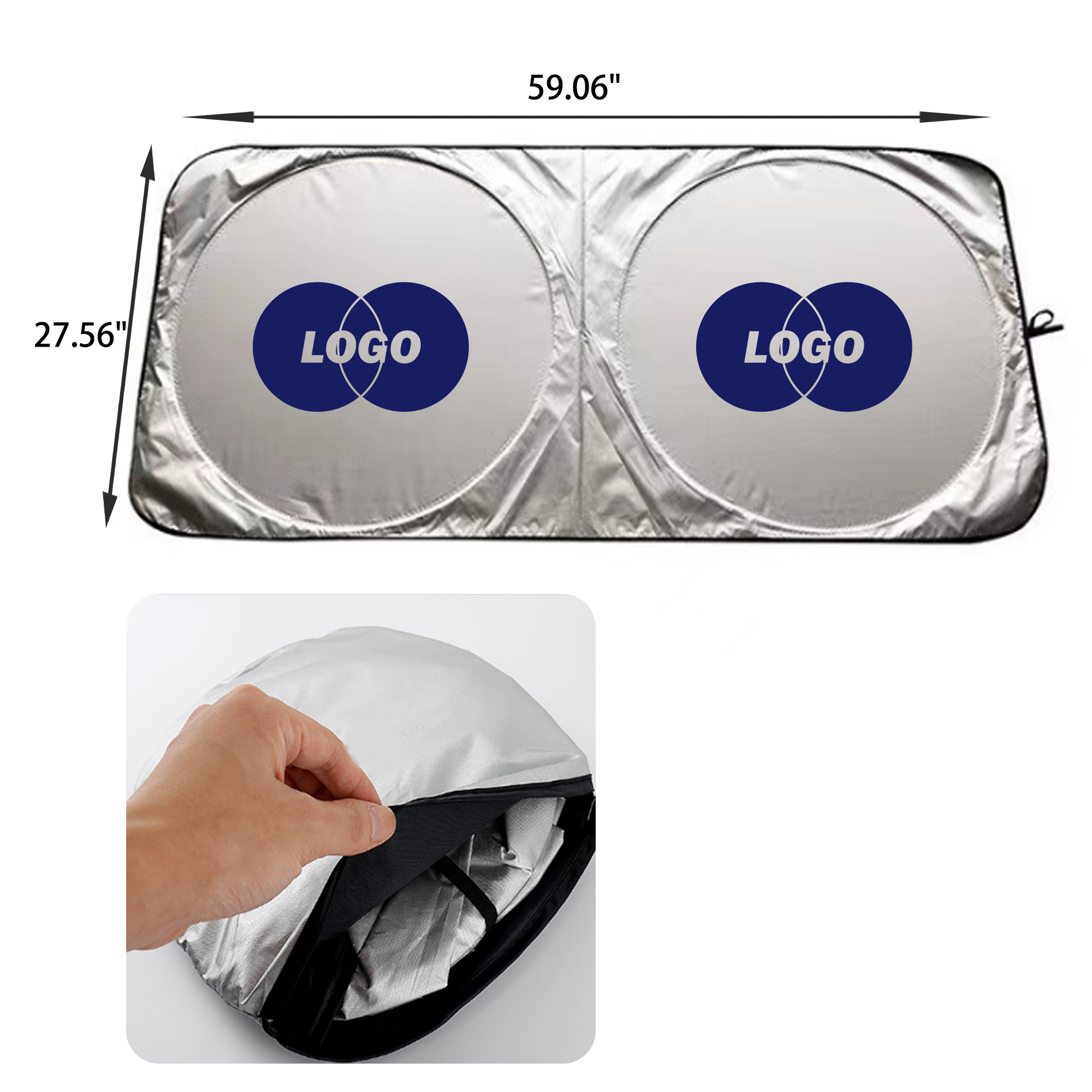 MOQ 30 PCS Universal Foldable Car Sun Shade 2