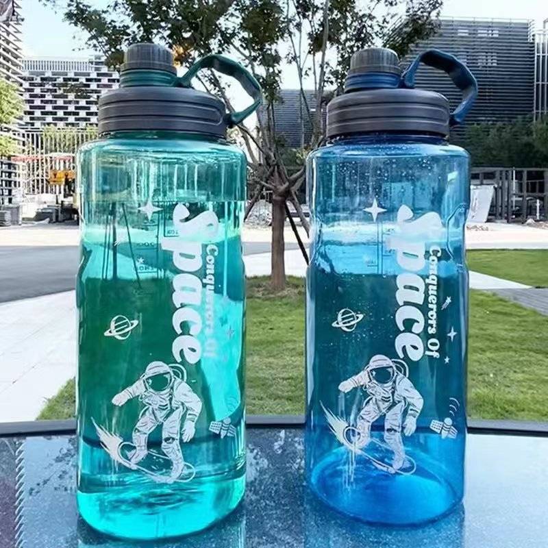 33.8 oz Large Capacity Blue Sports Plastic Water Bottle 2