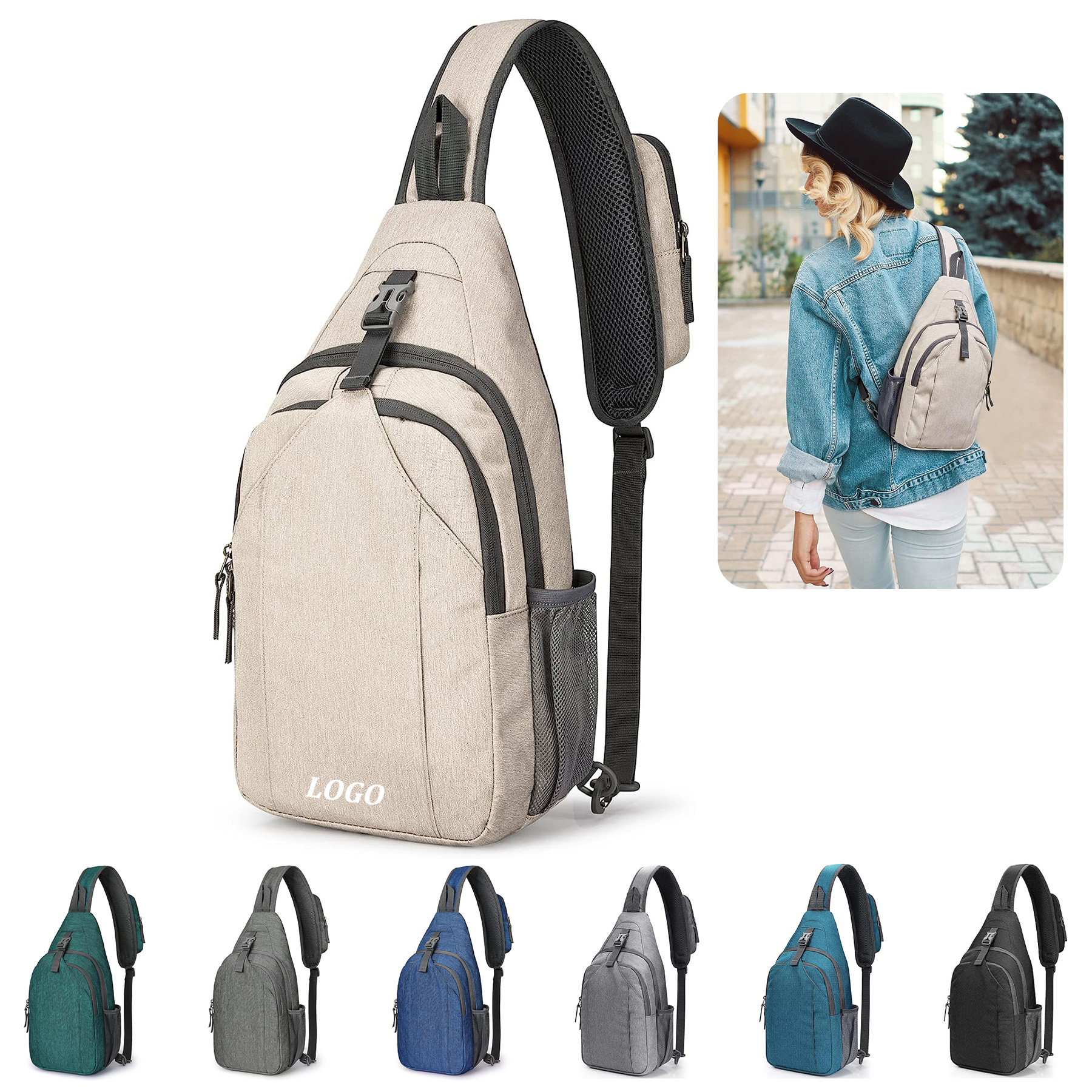 Blocking Sling Crossbody Chest Bag 9