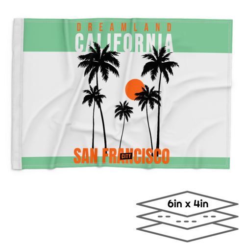 Double-Sided Dye Sublimation 3-Layer 6in x 4in Hand Flag 2