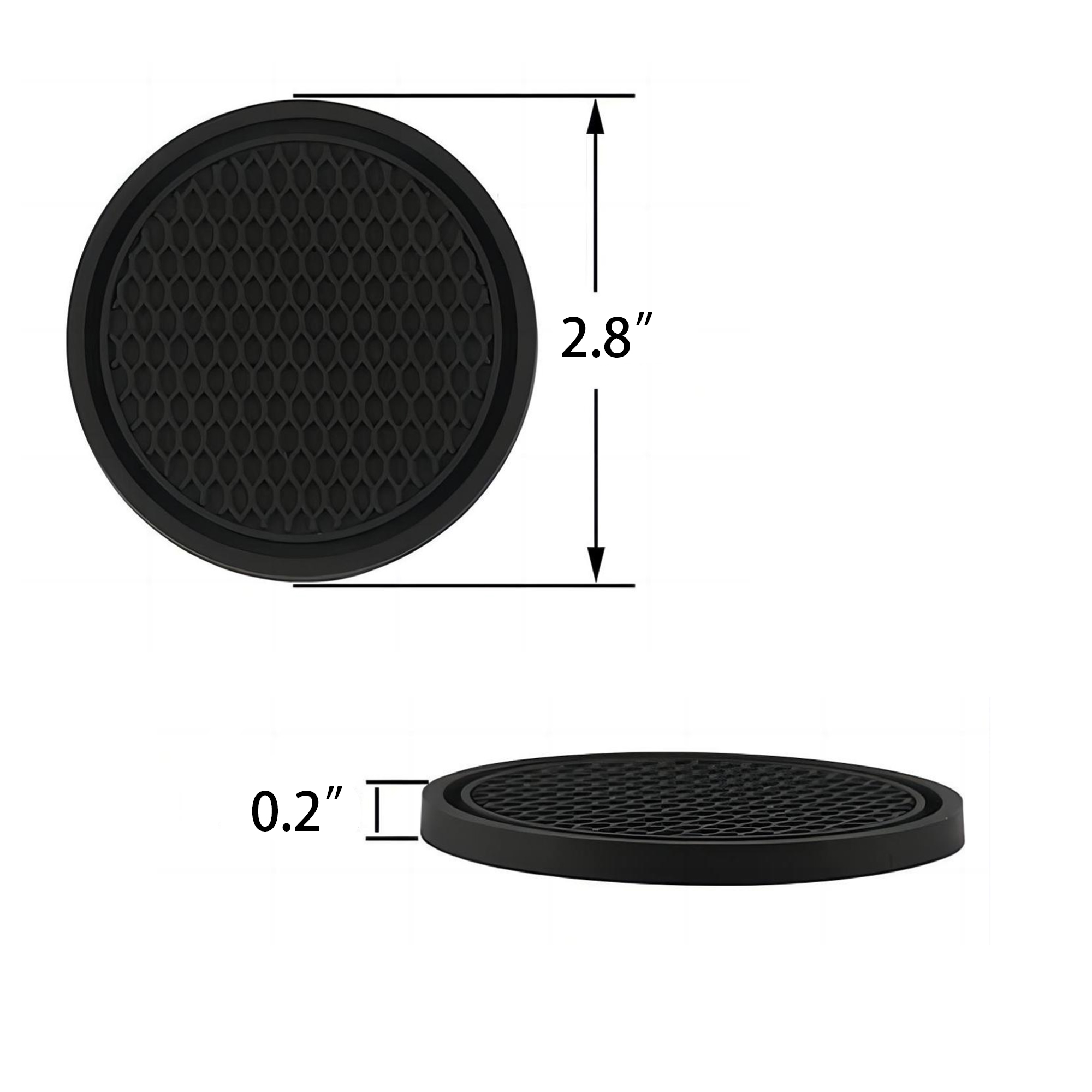Solid Color PVC Soft Rubber Car Coaster 3
