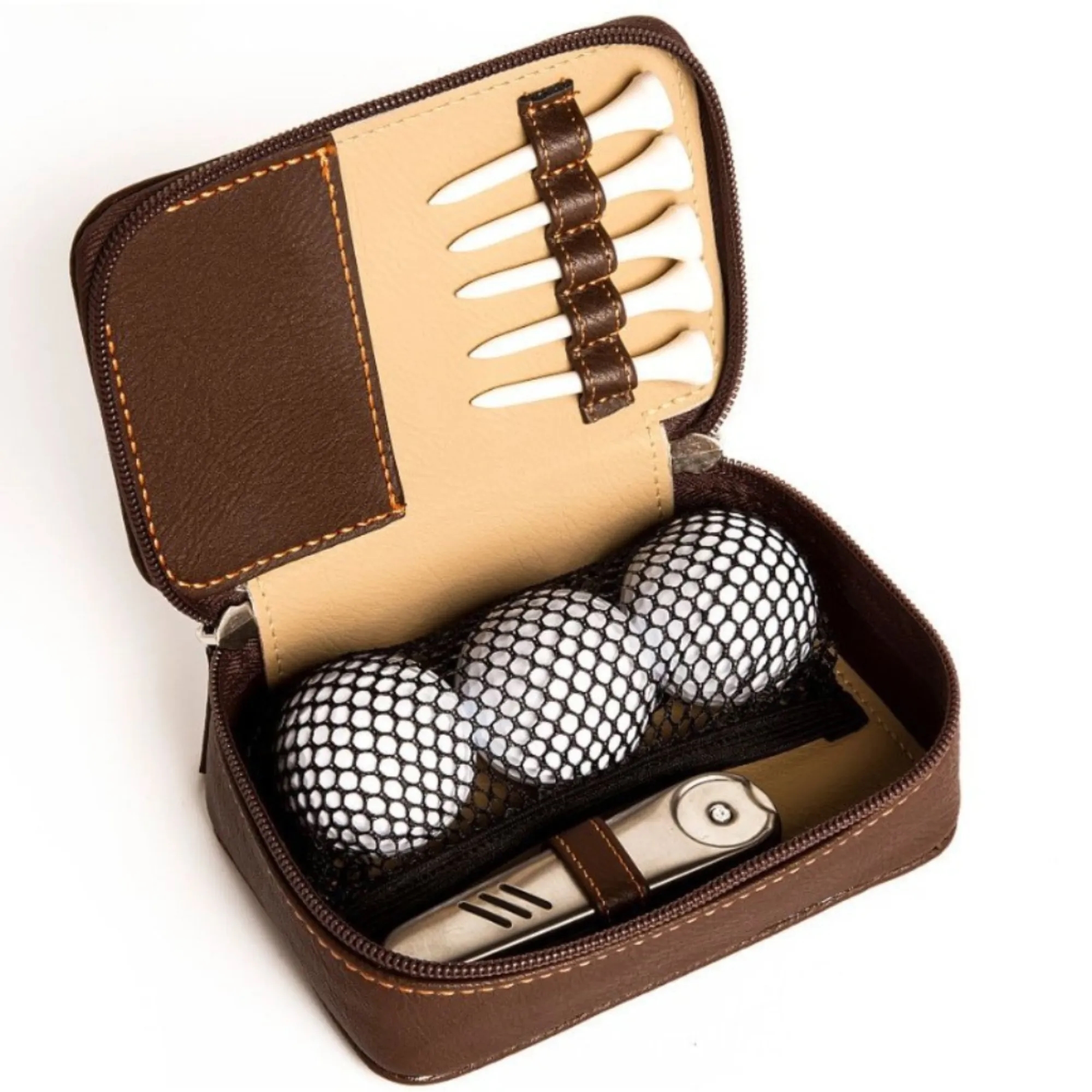 Genuine Leather Golf Ball Accessory Storage Pouch 3