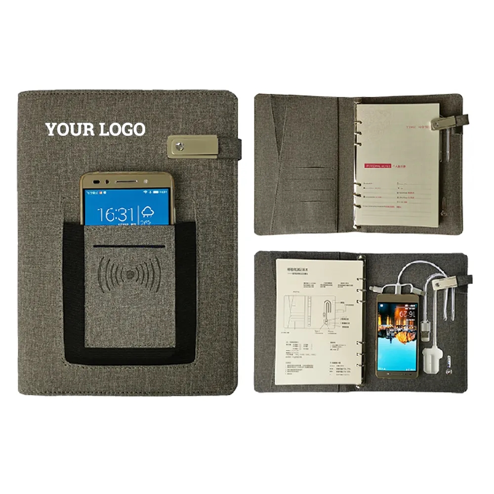 Diary Notebook with Flash Drive and Power Bank 2