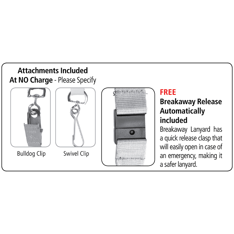 "Palmer" 1" Silkscreen Lanyard with FREE Breakaway Safety Release 9