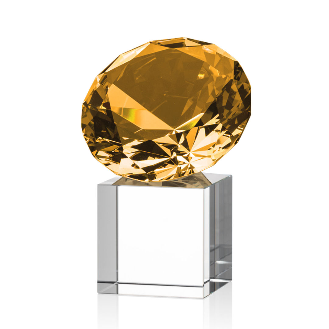Gemstone Award on Cube - Amber 11