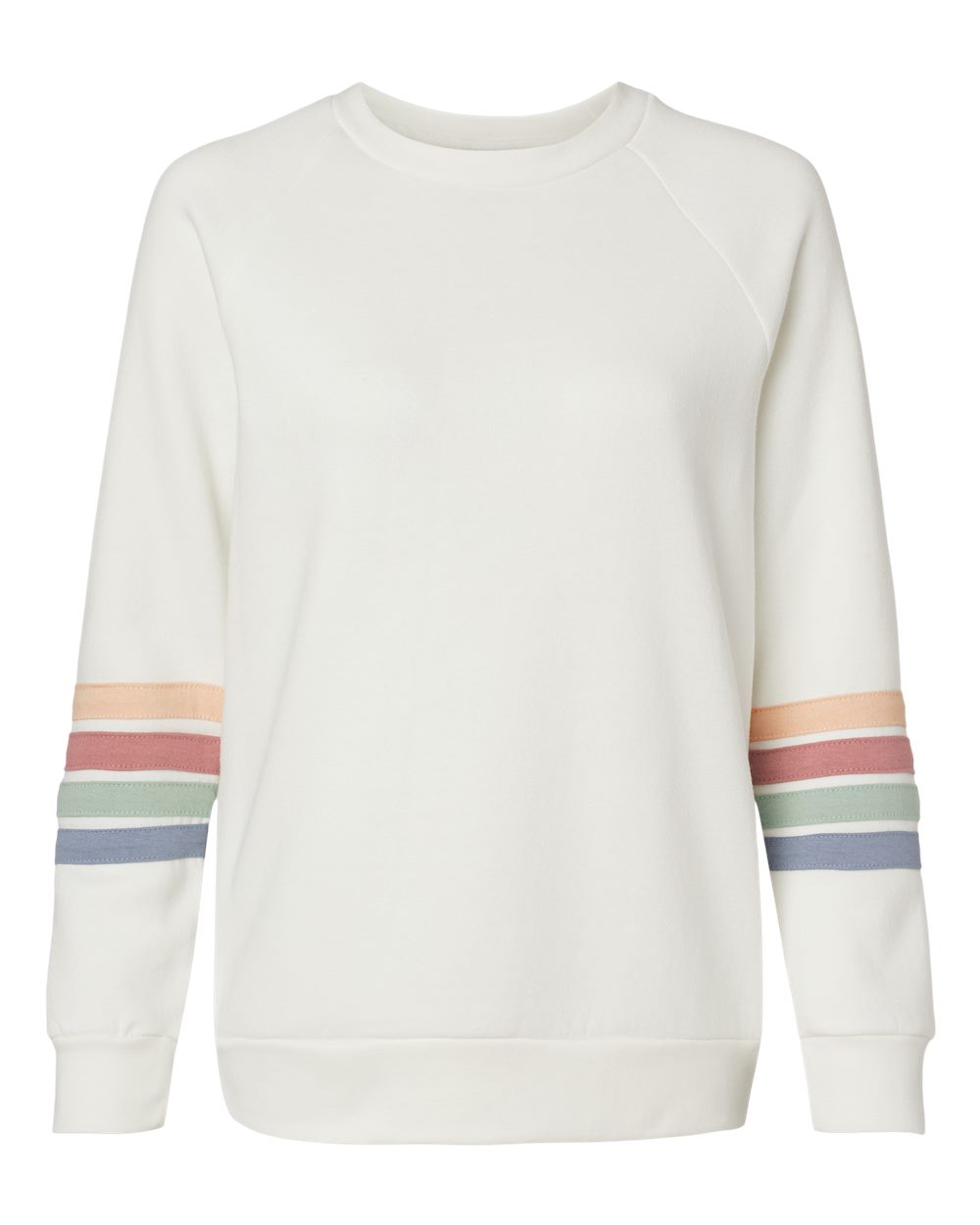 Women's Striped Sleeves Crewneck Sweatshirt - W23152 5