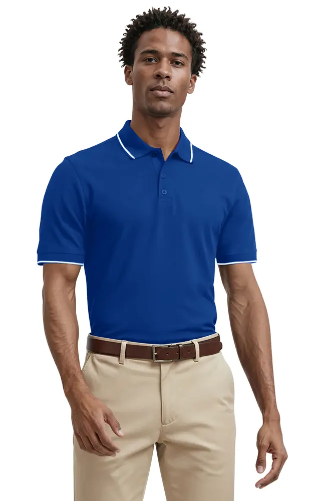 Men's Striped Trim Value Wicking Polo 45