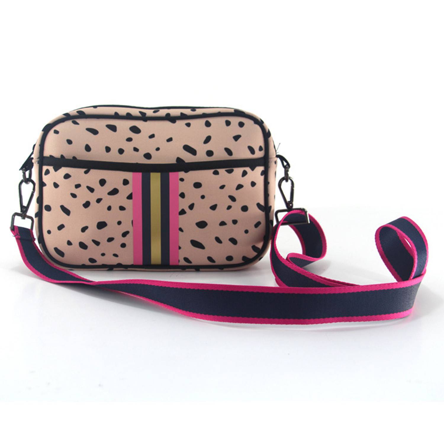 Waterproof Striped Neoprene Crossbody Bag for Travel 2