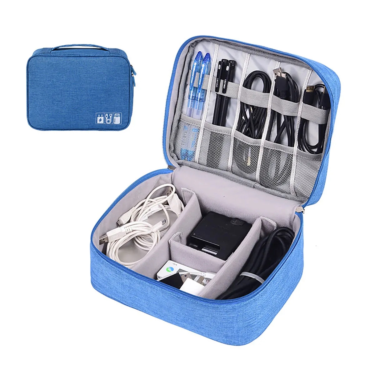 Travel Electronic Cord Organizer Cable Case 6
