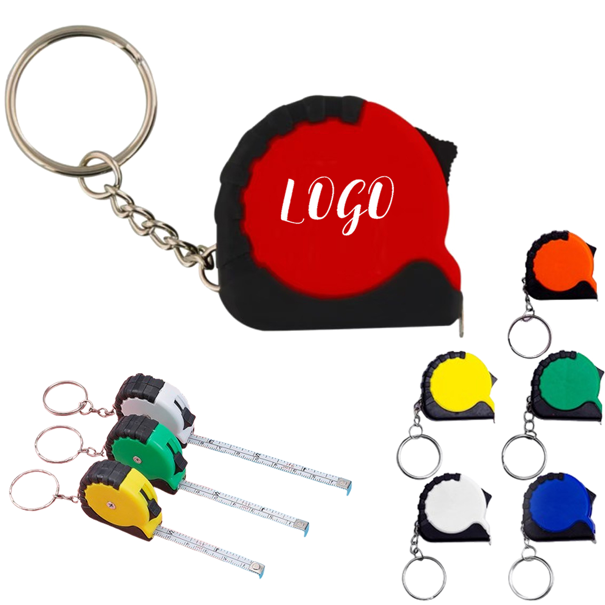 Mini Abs Plastic Housing Metal Measuring Tape With Keychain 5