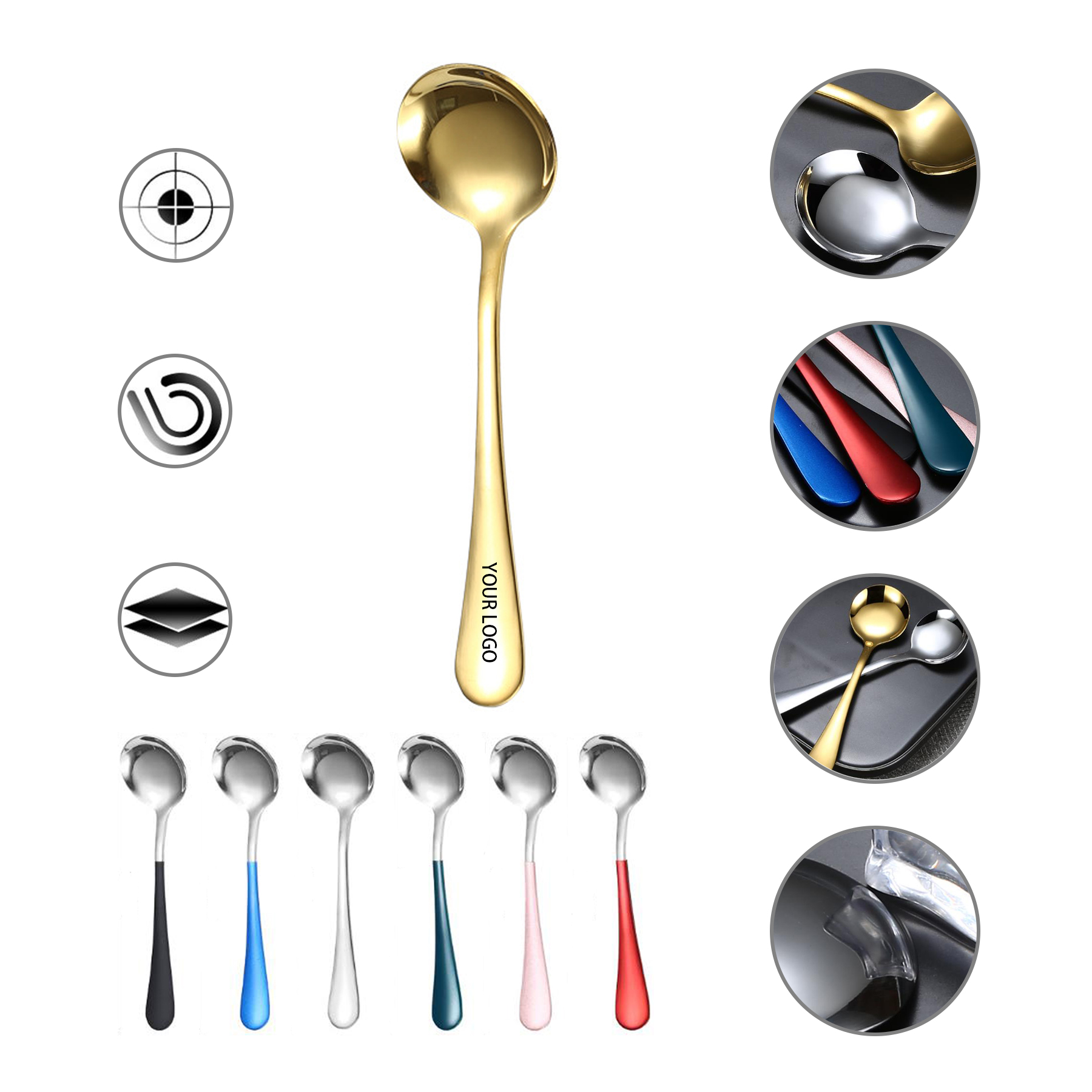 Stainless Steel Round Spoons 2