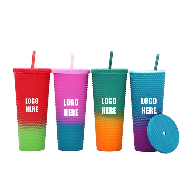Custom 24 oz Matte Plastic Studded Tumbler Cup 6