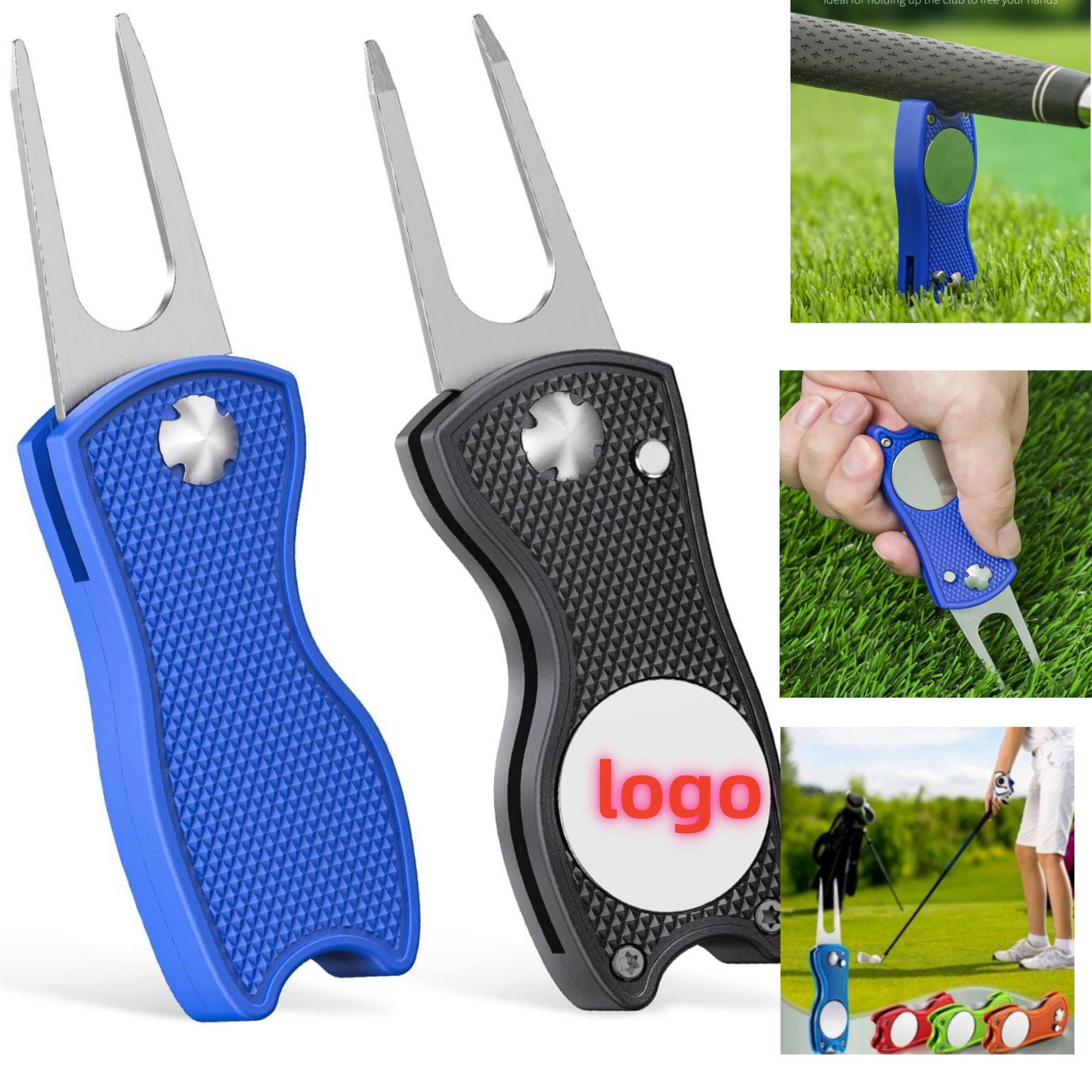 Golf Divot Repair Tool for Golfers Foldable Metal Green Tool 2