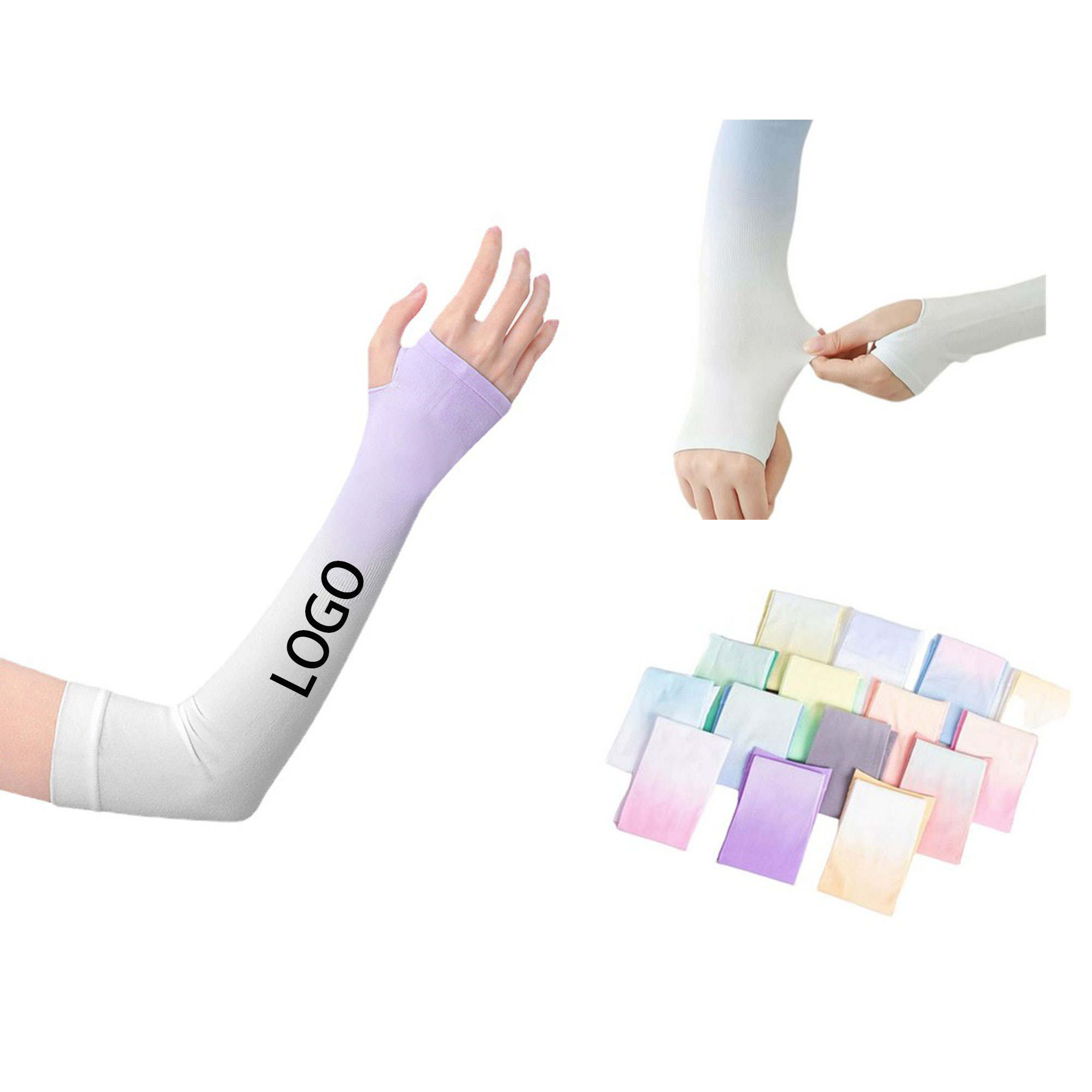Anti Sunscreen Ice Silk Arm Sleeve Gradient Color 2