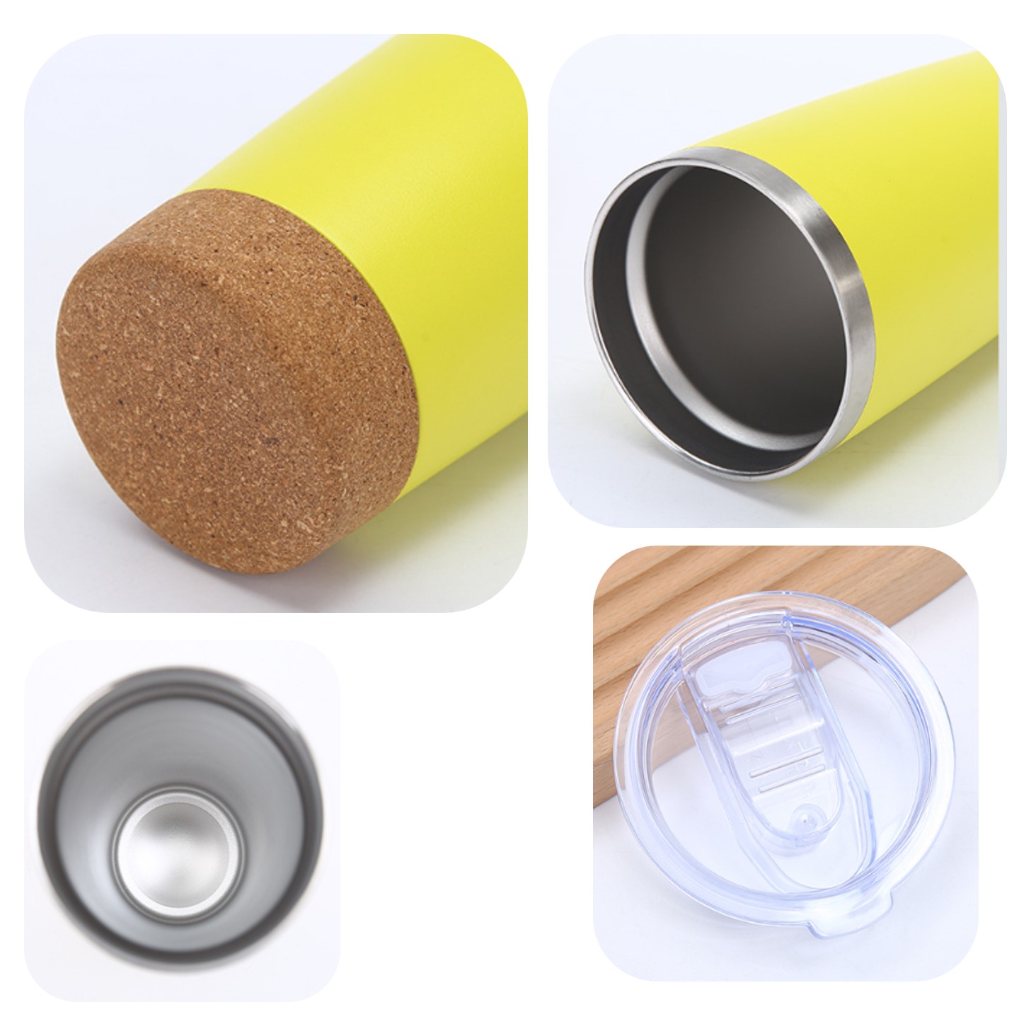 20oz Vacuum Stainless Steel Travel Tumbler with Cork Bottom 7
