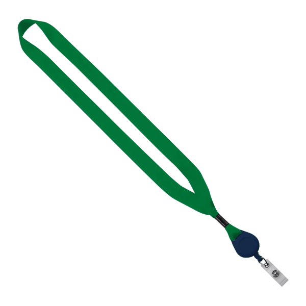 3/4" Polyester Lanyard with Metal Crimp & Retractable Badge Reel 317