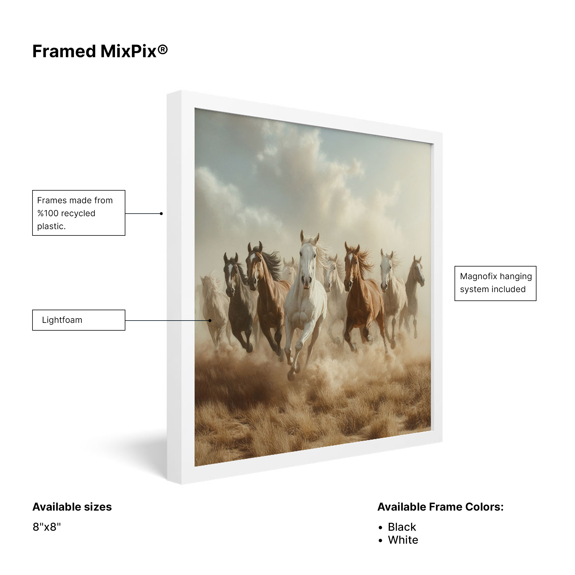 Framed MIXPIX® Wall Tiles – Personalized UV Printed Collage System for Homes & Offices 6