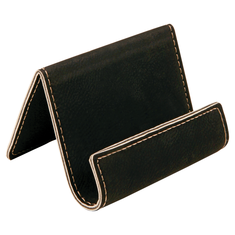 3 1/2" x 2 1/2" Black/Gold Leatherette Holder Easel 8
