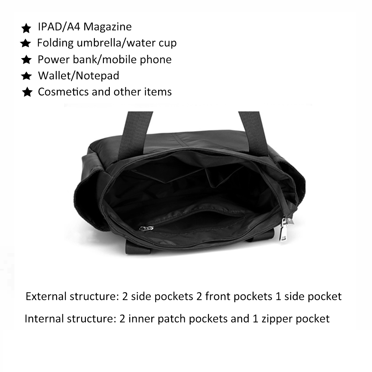 Multi Pocket Tote Shoulder Bag Handbag 4