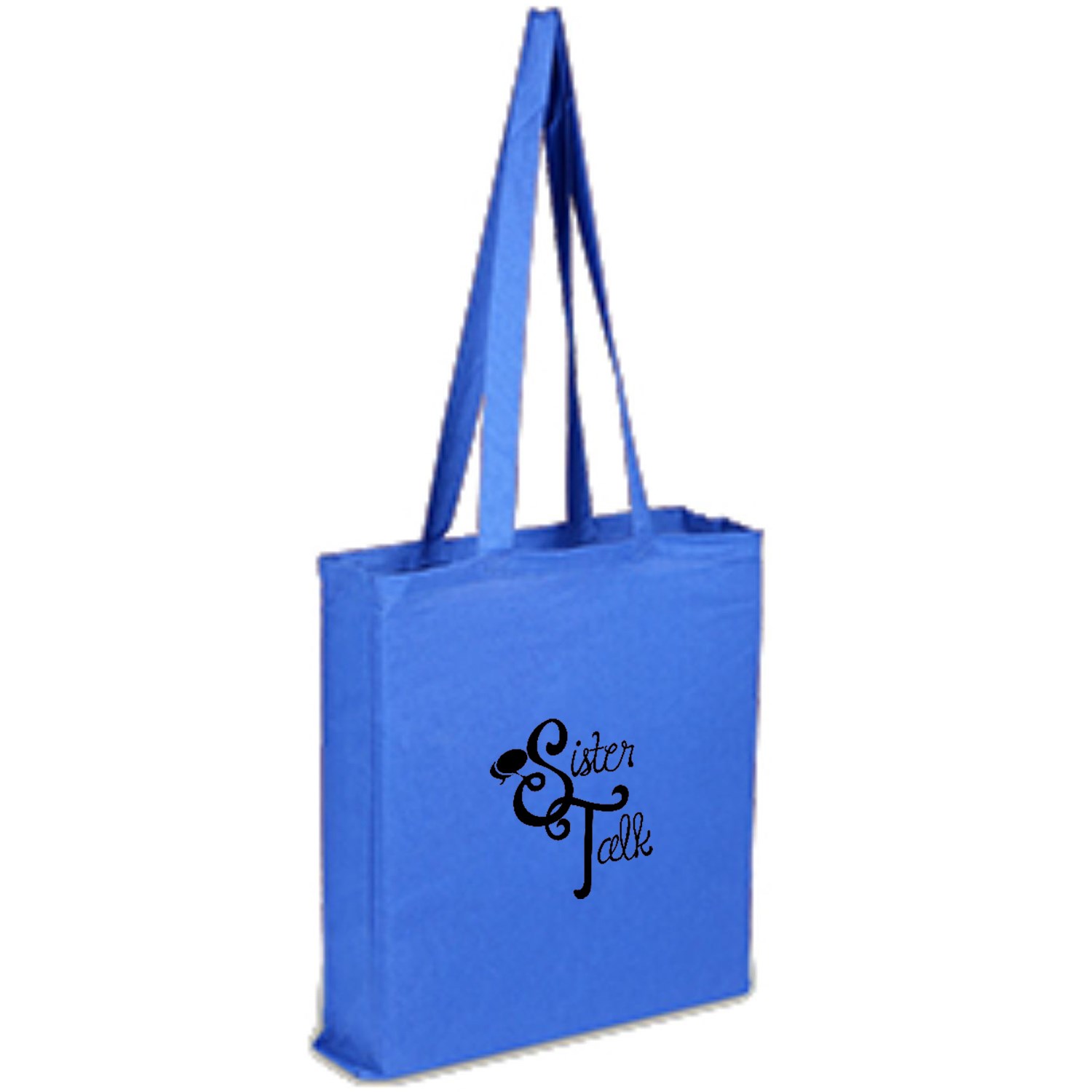 100% Cotton Canvas Sheeting Tote Bag w/ All Side Gusset USA Decorated (15" x 16") 2
