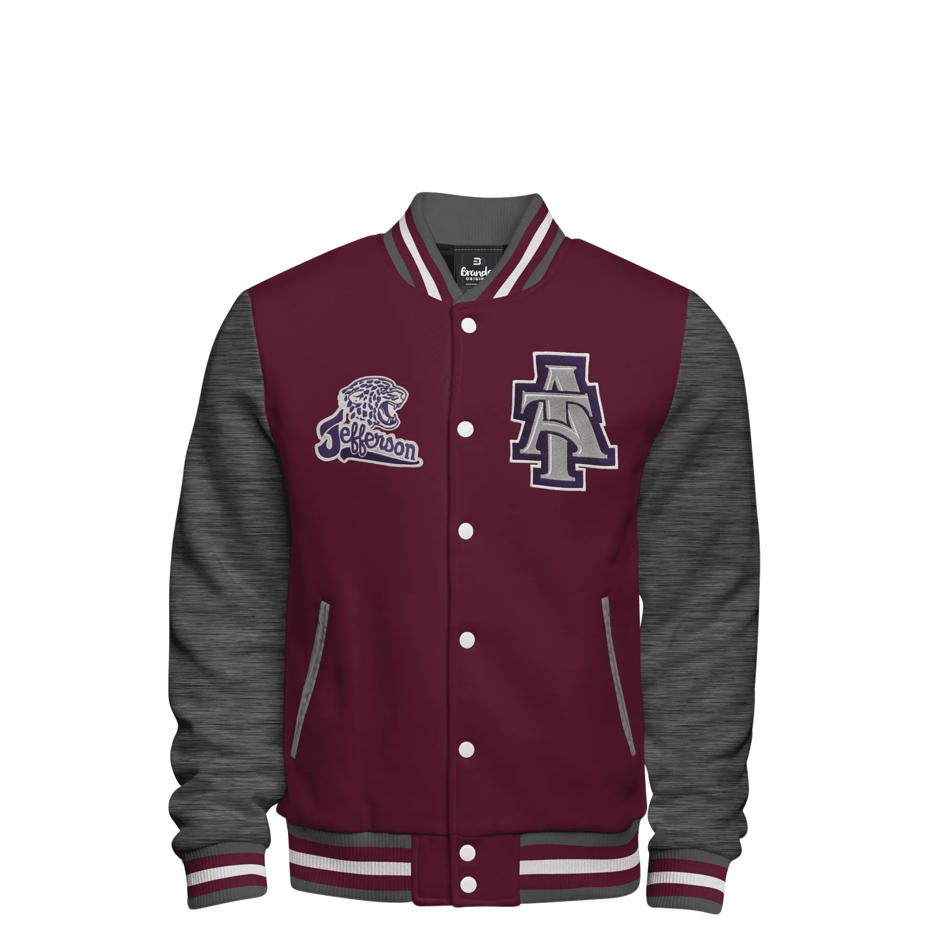 Cotton Fleece Varsity Jacket With Custom Printed Lining 8