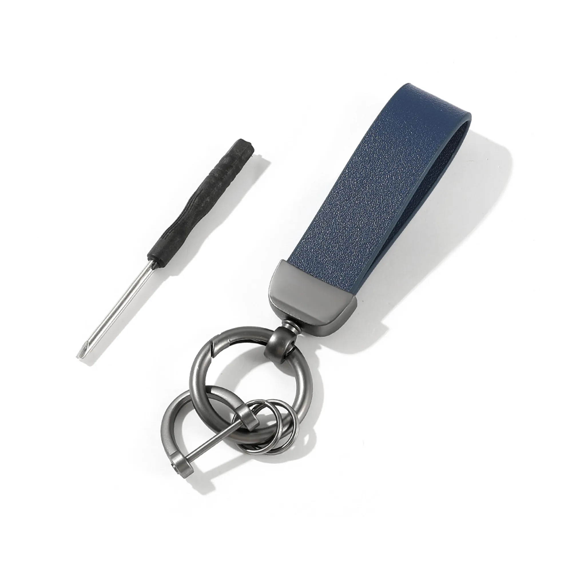 MOQ50 PU Leather Zinc Alloy Keychain With Screwdriver 11