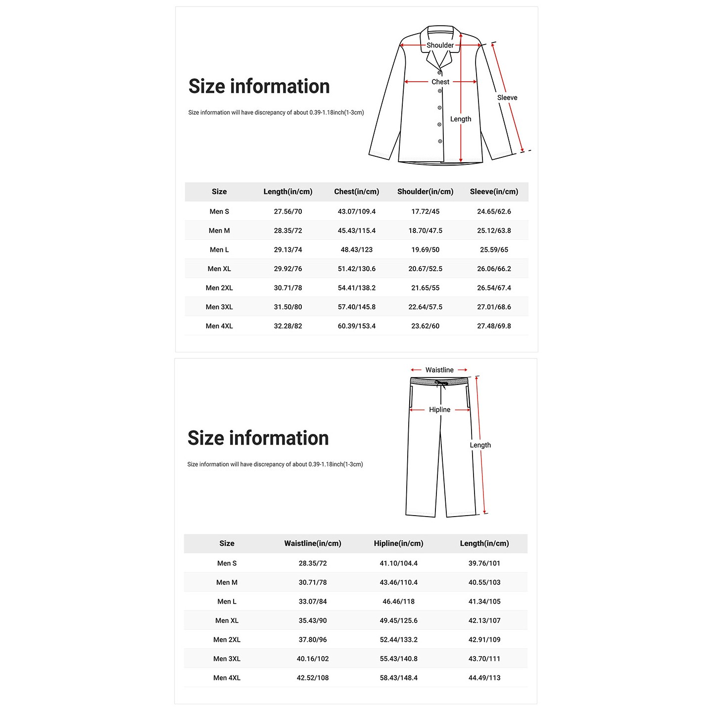3D Digit Print Two Pieces Pajamas Sets for Men Sleepwear 2