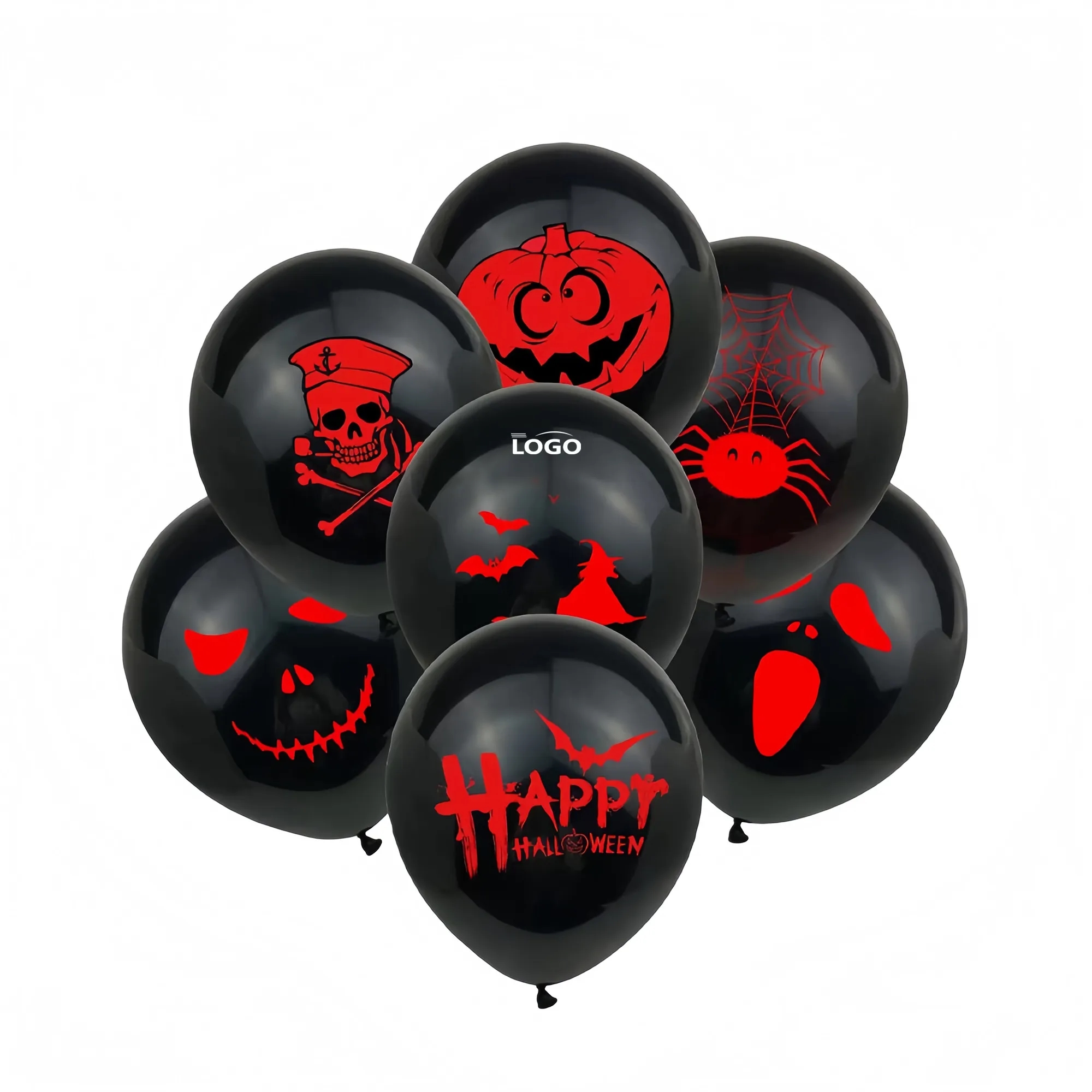 Halloween Black 12 Inch Round Latex Balloon