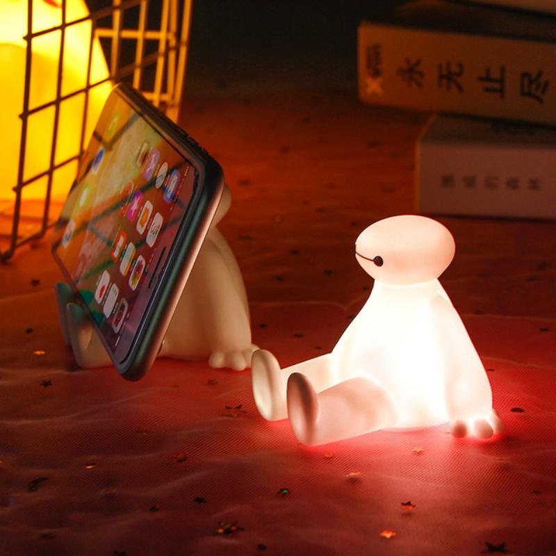 Baymax Shaped Night Light Mobile Phone Holder Stand 2