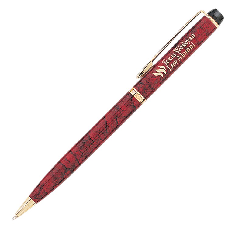 Marble Colored Brass Twist Pen 3