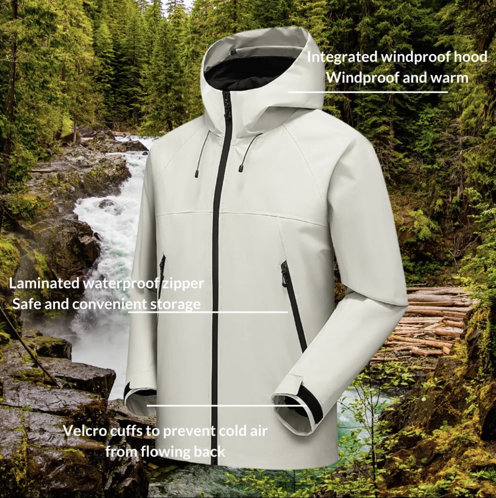 Men's High-performance 3L Hard Shell Waterproof Rain Jacket 4
