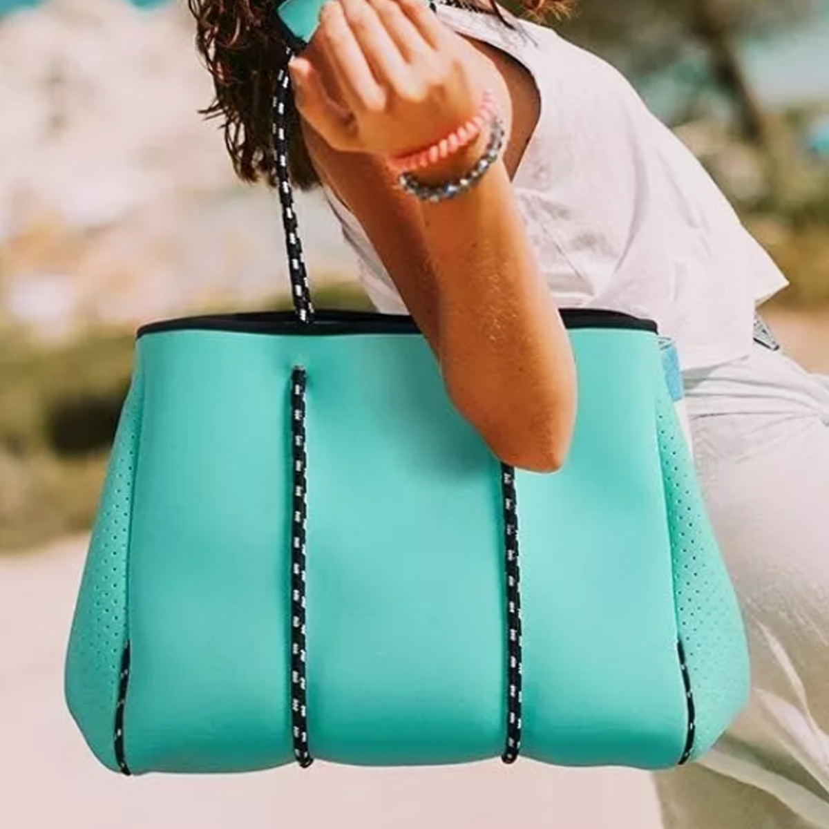 Neoprene Tote Bag with Rope Handles, custom tote bag with logo imprint 3