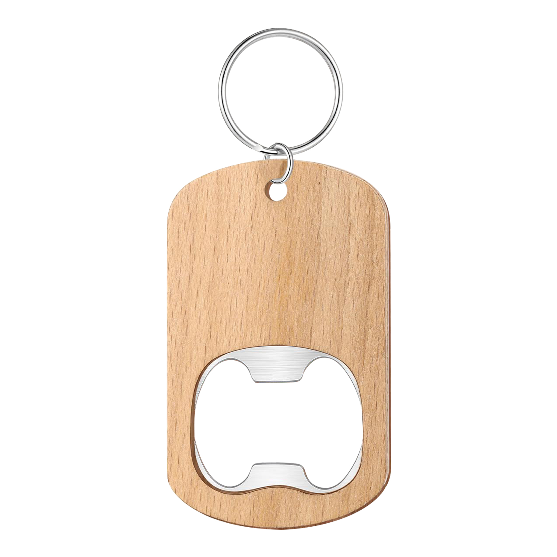 Wooden Handle Bottle Opener With Keychain 2