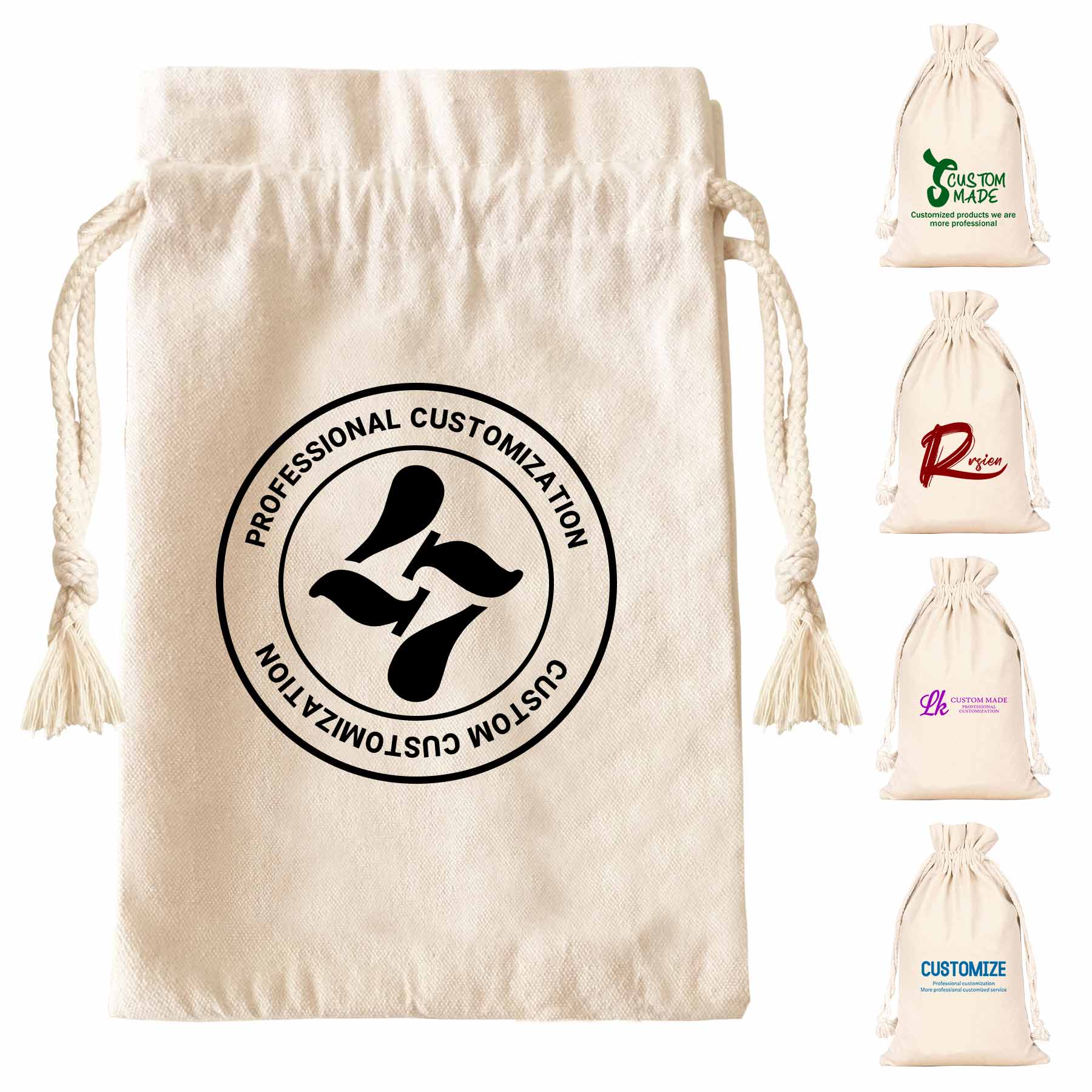 Overlock Canvas Drawstring Bag 2