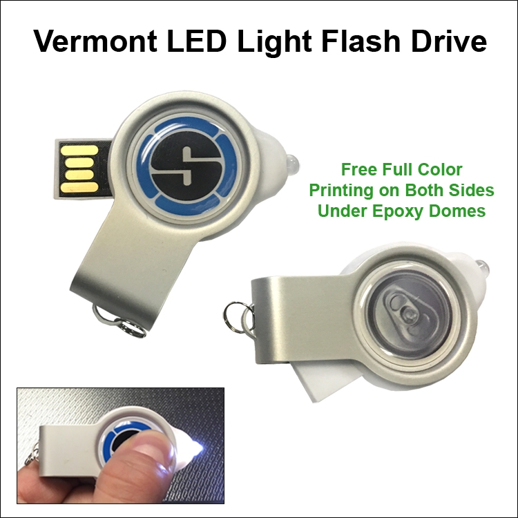 Vermont LED Light Flash Drive - 128 MB Memory