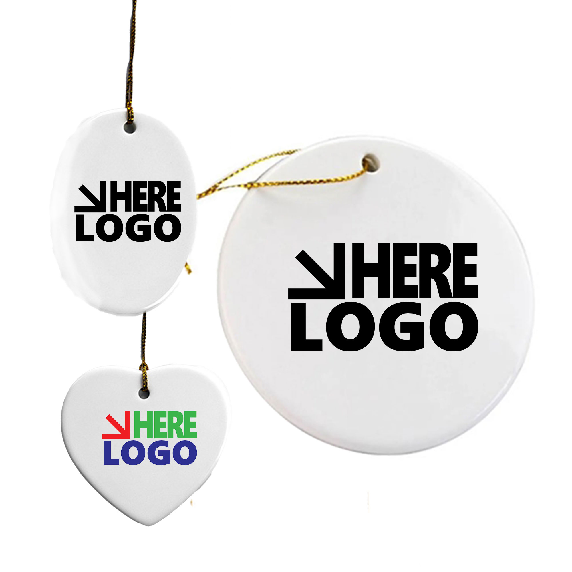 MOQ 15 Ceramic Ornament 3" Round 2