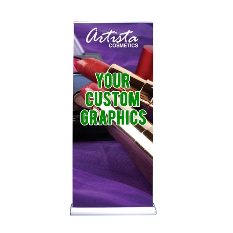 Contour Retractable Banner Stand 33.5 Inch With Graphic 1