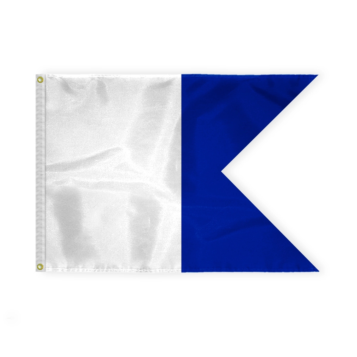 2.5'x3.3' 1ply Nylon White & Blue Beach Safety Flag-Printed 2