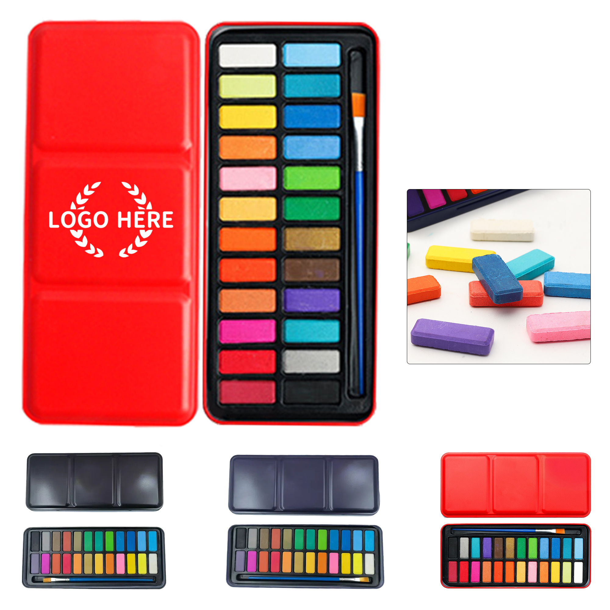 Portable 24 Color Solid Watercolor Paint Kit 2