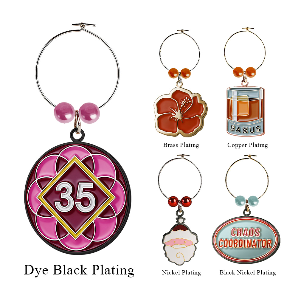 Soft Enamel Wine Charms 1" 9