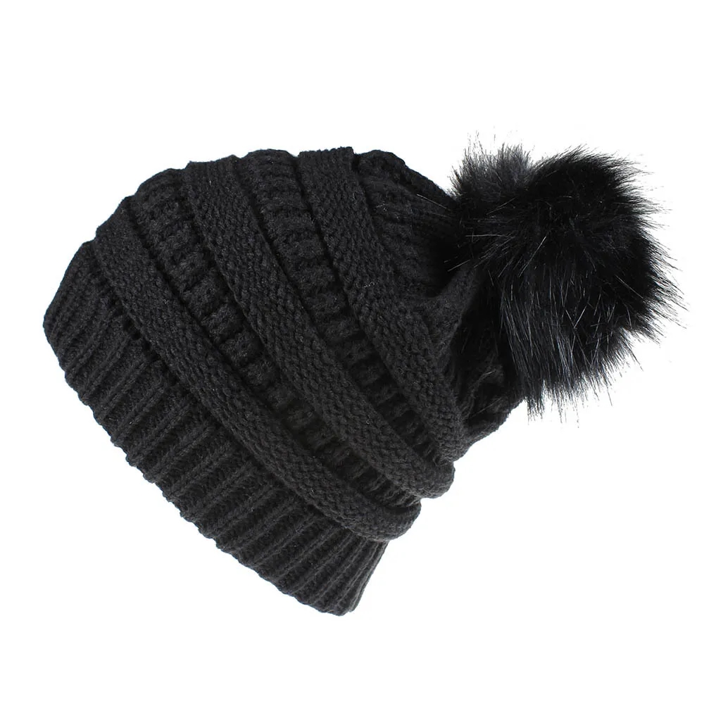 Custom Thick Knitted Multiple Color Blend Beanie Winter Hat 6
