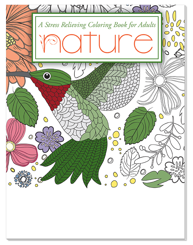 ADULT COLORING RELAX PACK - Nature, Stress Relieving Coloring Book with Colored Pencils Set 3